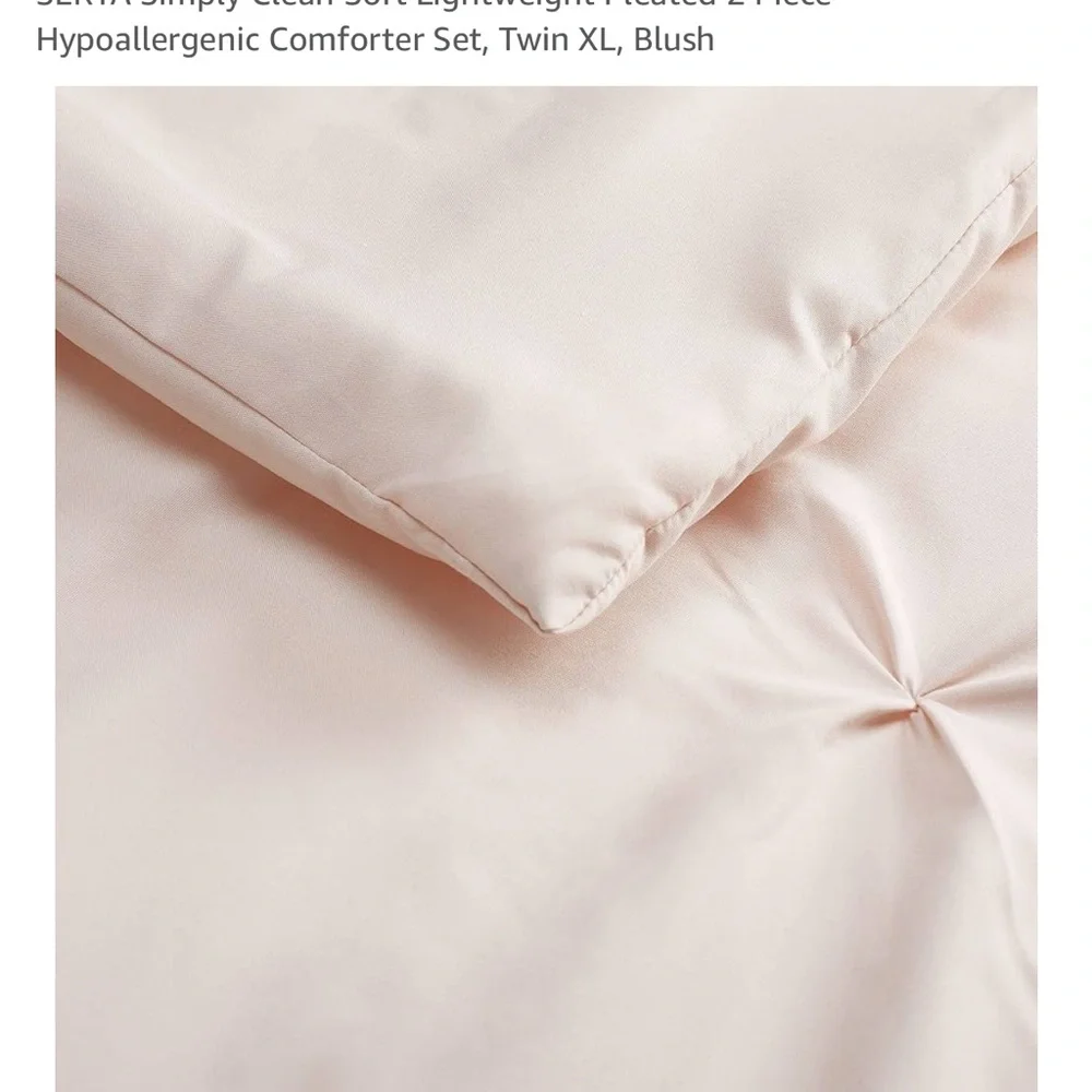 Serta SimplyClean Pink Comforter Set twinXL